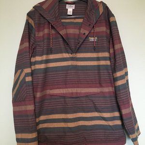 LL Bean Men's Flannel Hooded Pullover Anorak